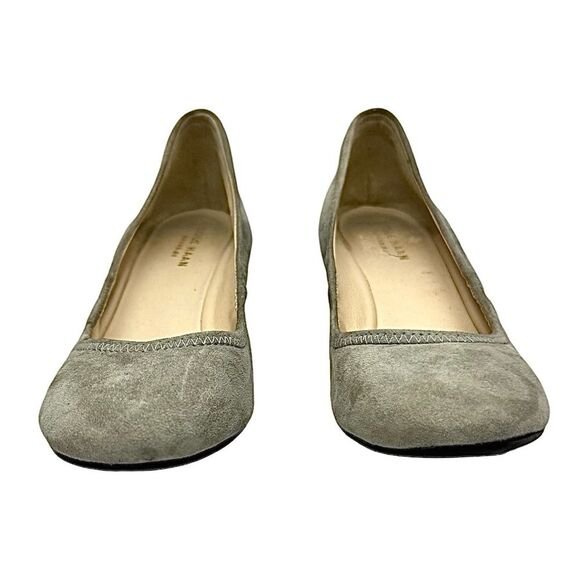 Cole Haan Grand OS Wedge Heels Women’s Size 6 B Gray Suede Slip Ons Pre-Owned - Picture 5 of 11